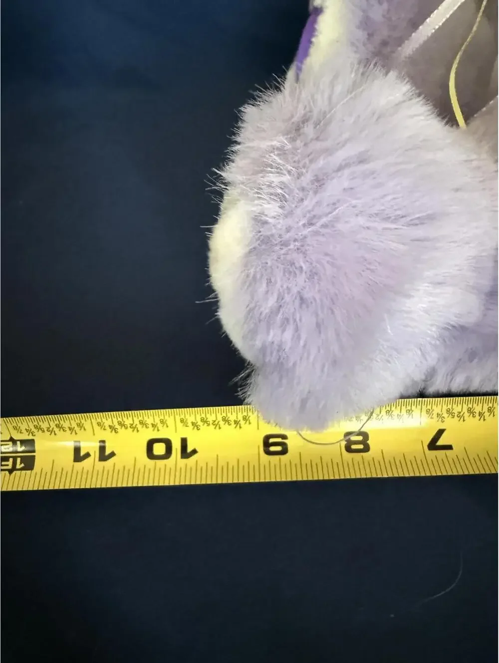 Vintage Funny Kids Purple & White Plush Easter Bunny Toy 13
